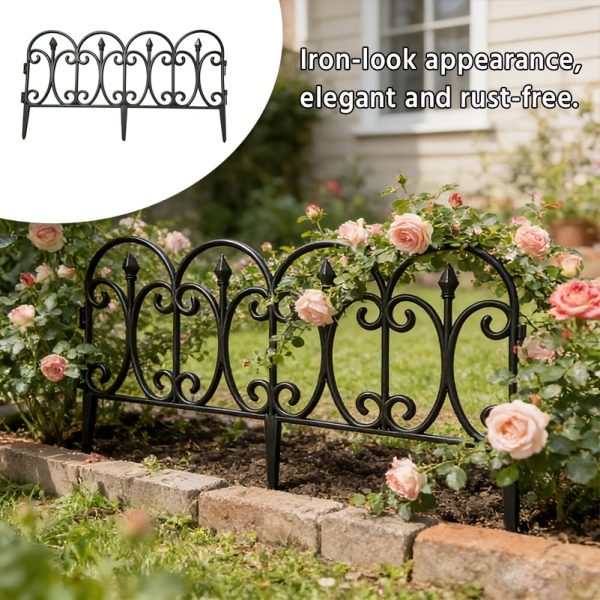 10pcs Set of Novelty Decorative Garden Fence Panels And Edging, Heavy-Duty Plastic Outdoor Landscape Fence Panels with a Finely Finished Surface, Suitable for Outdoor Patios, Yards, Flower Beds And Other Scenes. Easy to Install, The Fence Panels