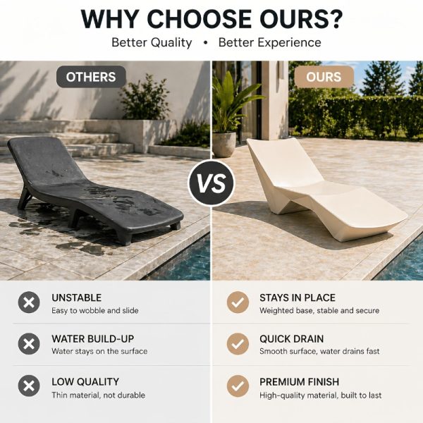 product-open-f454a596b88044be85ba16bd01576783-goods Designer In-Pool Chaise Lounge Chair, Modern Ergonomic S-Shaped Pool Lounger, Heavy-Duty UV And Waterproof Outdoor Recliner with Sand-Fill Weight Box And Drainage System, for Poolside, Patio And Shallow Water