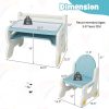 product-open-f4f249a9e82b4923b3095d142ad928a3-goods COSTWAY Kids Table and Chair Set with Graffiti Desktop, Bookshelf & Storage Shelf, Watercolor Pens & Eraser - Anti-Slip Foot Pads, Durable Plastic Activity Table and Chair Set for Ages 3-8 Years, Easy Assembly, Space-Saving Design with Lower Storage