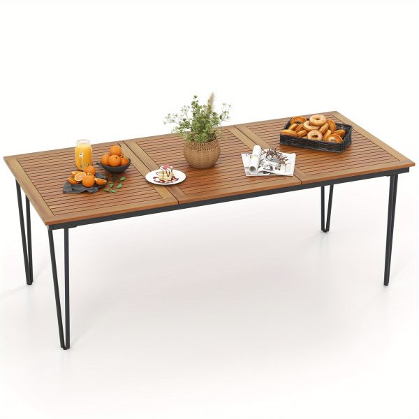 Multigot 79" Outdoor Dining Table 8-Person Patio Table with 1.9" Umbrella Hole