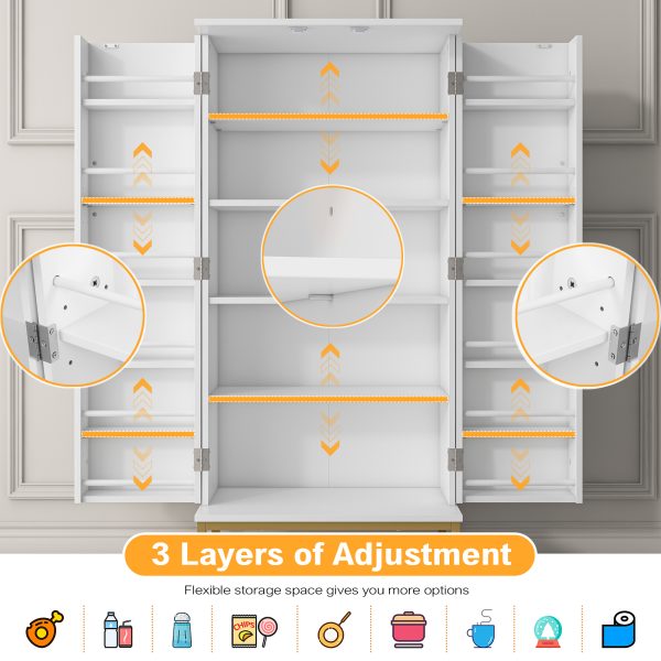 product-open-f63c900f13844969b8a899c23f0ce1c0-goods 51" Office Cabinet with Adjustable Shelves, Office Organization Storage Cabinet, Large Office Storage Cabinet, Garage Storage Cabinet File Cabinet Printer Stand with Storage Shelves, Kitchen Pantry Cabinet, Tool Cabinet for Office, Home, Garage