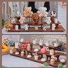 Wooden Display Step Stool 3 Tier Ladder Shelf, Portable, for Retail Countertops, Crafts Exhibition, Farmers Market, Trade Shows, Vendor Booths, Display Stand for Collectibles, Vendor Displays for Craft Shows, Wooden Display Stand