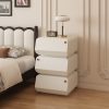product-open-f69d6de9b51847f4ba1031151ad46a9d-goods Modern Stackable Nightstand, 1set Double-decker Locker. Modular Bedside Table, Minimalist Black & White Storage Drawer, Space-Saving Accent Furniture for Bedroom & Living Room, Silent Soft Close Rails, Scratch-Resistant PU Finish, Easy Assembly