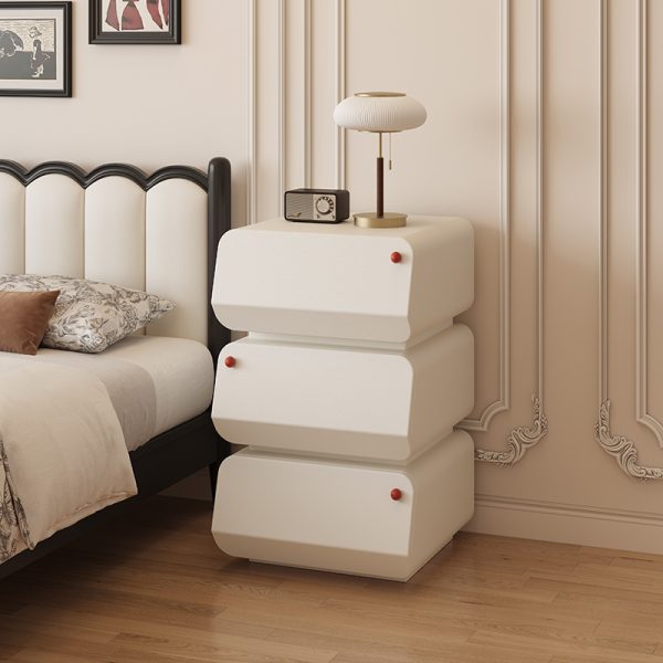product-open-f69d6de9b51847f4ba1031151ad46a9d-goods Modern Stackable Nightstand, 1set Double-decker Locker. Modular Bedside Table, Minimalist Black & White Storage Drawer, Space-Saving Accent Furniture for Bedroom & Living Room, Silent Soft Close Rails, Scratch-Resistant PU Finish, Easy Assembly