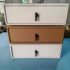 product-open-f6b8999e733a46b1a2f51fb2de6835d2-goods This Modern Three-Layer Wooden Bedside Table Features a Minimalist Design in White And Walnut Wood. It Offers Ample Storage Space for The Bedroom, Is Structurally Stable, Easy to Assemble, And Has a Scratch-Resistant Easy Decorative End