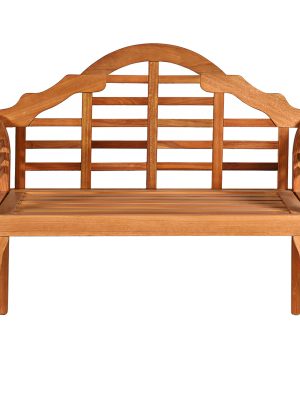 PETSITE Patiojoy 49" Garden Folding Bench Eucalyptus Wood Backrest Armrest Patio Outdoor