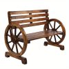 product-open-f9c46d85adf445c2a2f47b520db45aa8-goods 41.5in Fir White Carbonized with Wooden Wheels Wooden Bench
