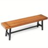 product-open-fa645df862df48ea882ef7c9d2c1b31d-goods Outdoor Bench Measuring 63 Inches by 58 Inches, Featuring Metal Legs And a Rustic Wooden Design, Suitable for Both Indoor And Outdoor Dining on Porches Or Patios