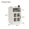 product-open-fa9851c5def947a7a6020d20bbfe2edc-goods End Tables for Living Room with Charging Station & LED Light, Nightstand with Glass Door & Adjustable Shelf, Bedside Table with USB Ports, Modern Storage Cabinet for Bedroom, Black Smart Side Table
