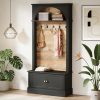 product-open-fb38ae4b2d8a4bc7bd0d90bf73453422-goods Entryway Bench Design Featuring a Coat Rack, a 70.86-Inch Hall Tree with a Storage Bench, a Farmhouse-Style Hall Tree Equipped with Five Hooks And Adjustable Shoe Storage, Perfect for The Entryway Or Hallway
