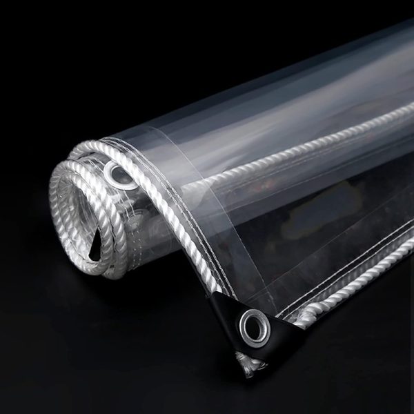 product-open-fc02935835fc4b8ea502f092b9435eca-goods 39.37*78.74inch Heavy Duty Waterproof Transparent Clear PVC Tarpaulin | Foldable Thicken Soft Glass Balcony Rain Curtain for Outdoor Greenhouse Plant Tarp to Cover Sun and Rain