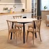 product-open-fd431b5775304fdf8cf2df0a94092f77-goods Plastic Outdoor Dining Chairs Set of 4/8, Stackable Patio Chairs with Wicker Backrest, Waterproof Indoor Outdoor Kitchen Chairs, 400 Lbs Weight Capacity, Farmhouse Brown/Black/White Wedding Party Banquets Waiting Chairs