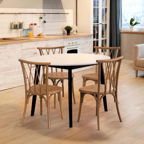 product-open-fd431b5775304fdf8cf2df0a94092f77-goods Plastic Outdoor Dining Chairs Set of 4/8, Stackable Patio Chairs with Wicker Backrest, Waterproof Indoor Outdoor Kitchen Chairs, 400 Lbs Weight Capacity, Farmhouse Brown/Black/White Wedding Party Banquets Waiting Chairs
