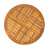 3pcs Outdoor Dining Set, 27.5' Teak End Acacia Round Accent Table And 2 Wicker Back Dining Chairs with Beige Cushion, Weather Resistant for Garden, Backyard, Patio