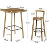 product-open-ff18b8c5c6db4d1a93af6968758ae957-goods 2-Seater Bar Table And Chair Set, 39.4' Height Square Bistro Pub Table with 2 Chairs & Footrest, Compact Cocktail Bar Height Table Set for Small Space, Dining Area, Cafe, Kitchen, Living Room, Apartment & Balcony