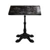 Marble-Look Sintered Stone Square Table - Heavy-Duty Cast Iron Base for Bistro, Cafe, Bar And Home Use