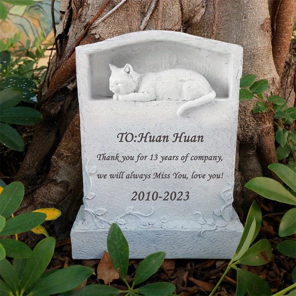 product-1eac59e85f-4278068c-e4ec-44ad-b7df-9572add1c5b8_800x800 Personalized Upright Pet Headstone For Cat - Resin Cat Memorial Stone Figurine - Cat Garden Stone Pet Gravestone For Cat Outdoors - For Cat Lovers - Commemorate Your Beloved Feline - Perfect Gift for Pet Owners