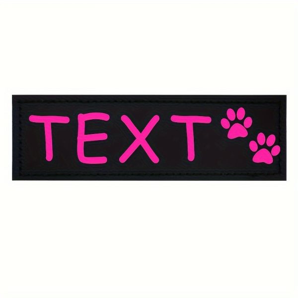 [Custom] 2pcs/Lot Multi-Color Font Pet Harness Patch Paw Print Crown Heart Bone Bow Flower Icon Custom Name 9 Colors Available Lead Additions Dog Chest Harness Additions Outing Supplies