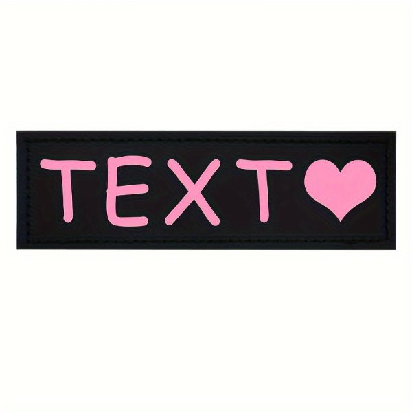[Custom] 2pcs/Lot Multi-Color Font Pet Harness Patch Paw Print Crown Heart Bone Bow Flower Icon Custom Name 9 Colors Available Lead Additions Dog Chest Harness Additions Outing Supplies