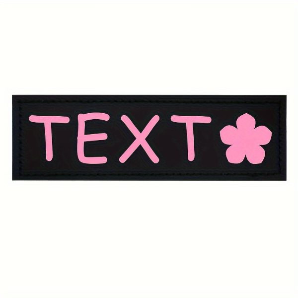 [Custom] 2pcs/Lot Multi-Color Font Pet Harness Patch Paw Print Crown Heart Bone Bow Flower Icon Custom Name 9 Colors Available Lead Additions Dog Chest Harness Additions Outing Supplies