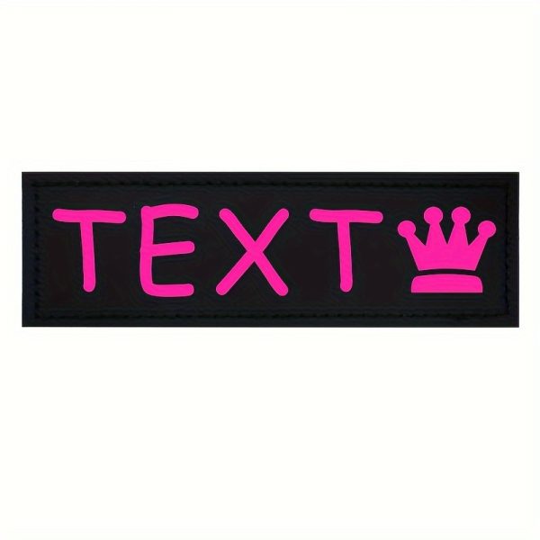 [Custom] 2pcs/Lot Multi-Color Font Pet Harness Patch Paw Print Crown Heart Bone Bow Flower Icon Custom Name 9 Colors Available Lead Additions Dog Chest Harness Additions Outing Supplies