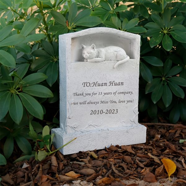 product-Fancyalgo-VirtualModelMatting-241dfa00ccf9db87f6b3213baf563997 Personalized Upright Pet Headstone For Cat - Resin Cat Memorial Stone Figurine - Cat Garden Stone Pet Gravestone For Cat Outdoors - For Cat Lovers - Commemorate Your Beloved Feline - Perfect Gift for Pet Owners