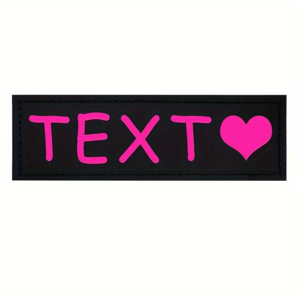[Custom] 2pcs/Lot Multi-Color Font Pet Harness Patch Paw Print Crown Heart Bone Bow Flower Icon Custom Name 9 Colors Available Lead Additions Dog Chest Harness Additions Outing Supplies