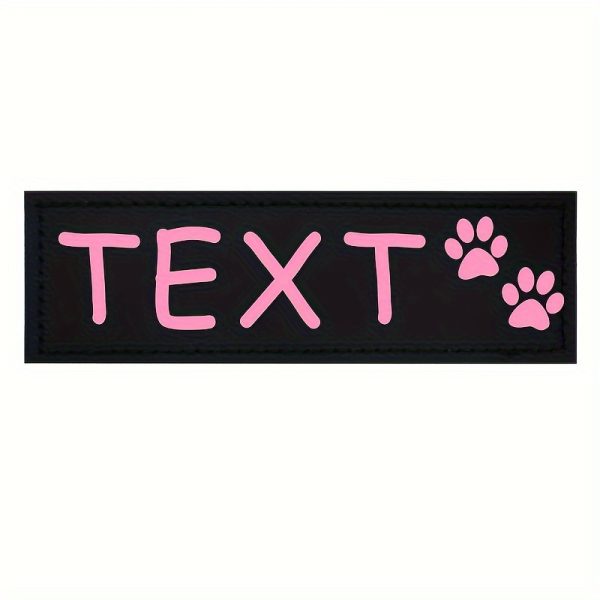 [Custom] 2pcs/Lot Multi-Color Font Pet Harness Patch Paw Print Crown Heart Bone Bow Flower Icon Custom Name 9 Colors Available Lead Additions Dog Chest Harness Additions Outing Supplies
