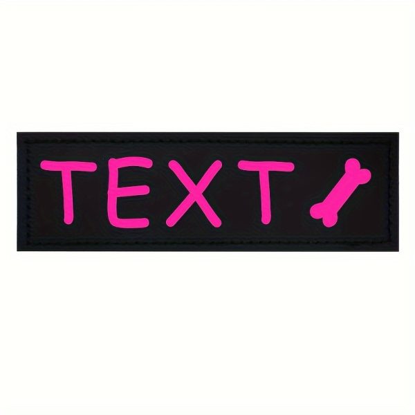 [Custom] 2pcs/Lot Multi-Color Font Pet Harness Patch Paw Print Crown Heart Bone Bow Flower Icon Custom Name 9 Colors Available Lead Additions Dog Chest Harness Additions Outing Supplies