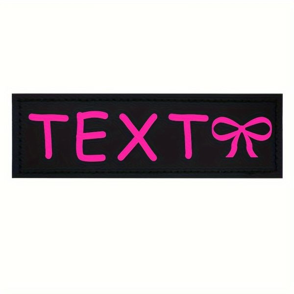 [Custom] 2pcs/Lot Multi-Color Font Pet Harness Patch Paw Print Crown Heart Bone Bow Flower Icon Custom Name 9 Colors Available Lead Additions Dog Chest Harness Additions Outing Supplies