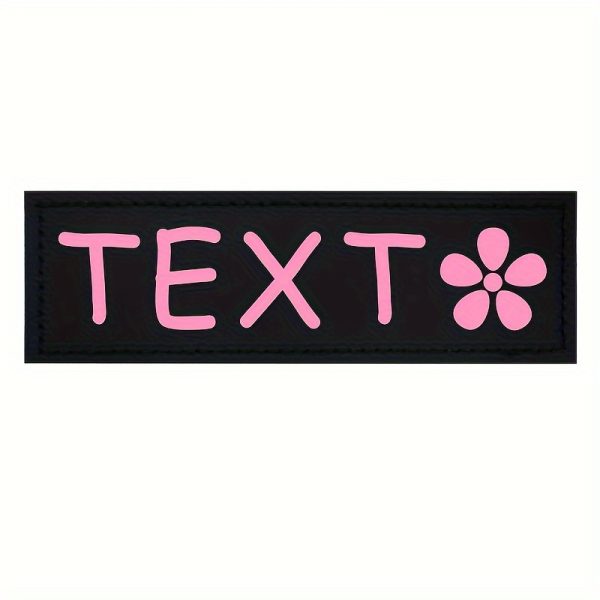 [Custom] 2pcs/Lot Multi-Color Font Pet Harness Patch Paw Print Crown Heart Bone Bow Flower Icon Custom Name 9 Colors Available Lead Additions Dog Chest Harness Additions Outing Supplies