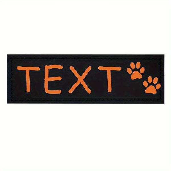 [Custom] 2pcs/Lot Multi-Color Font Pet Harness Patch Paw Print Crown Heart Bone Bow Flower Icon Custom Name 9 Colors Available Lead Additions Dog Chest Harness Additions Outing Supplies