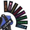 [Custom] 2pcs/Lot Multi-Color Font Pet Harness Patch Paw Print Crown Heart Bone Bow Flower Icon Custom Name 9 Colors Available Lead Additions Dog Chest Harness Additions Outing Supplies