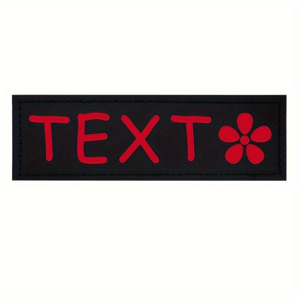 [Custom] 2pcs/Lot Multi-Color Font Pet Harness Patch Paw Print Crown Heart Bone Bow Flower Icon Custom Name 9 Colors Available Lead Additions Dog Chest Harness Additions Outing Supplies