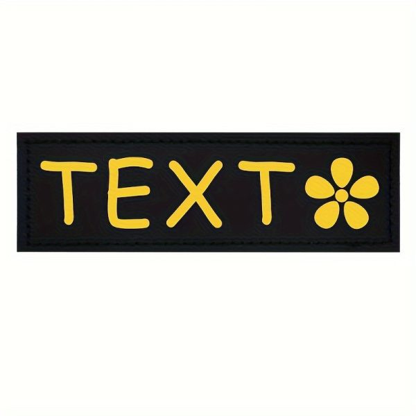 [Custom] 2pcs/Lot Multi-Color Font Pet Harness Patch Paw Print Crown Heart Bone Bow Flower Icon Custom Name 9 Colors Available Lead Additions Dog Chest Harness Additions Outing Supplies