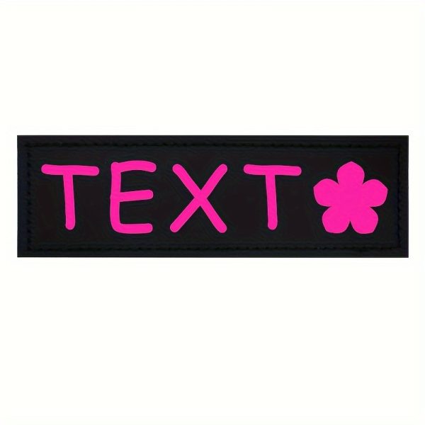 [Custom] 2pcs/Lot Multi-Color Font Pet Harness Patch Paw Print Crown Heart Bone Bow Flower Icon Custom Name 9 Colors Available Lead Additions Dog Chest Harness Additions Outing Supplies