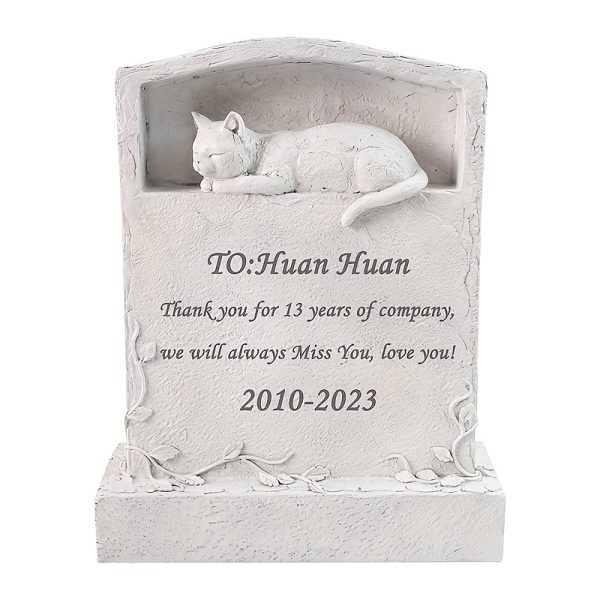 product-Fancyalgo-VirtualModelMatting-ba529a757068ed3419dcaf4d2080eb58 Personalized Upright Pet Headstone For Cat - Resin Cat Memorial Stone Figurine - Cat Garden Stone Pet Gravestone For Cat Outdoors - For Cat Lovers - Commemorate Your Beloved Feline - Perfect Gift for Pet Owners