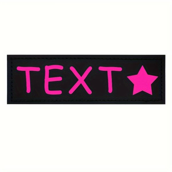 [Custom] 2pcs/Lot Multi-Color Font Pet Harness Patch Paw Print Crown Heart Bone Bow Flower Icon Custom Name 9 Colors Available Lead Additions Dog Chest Harness Additions Outing Supplies