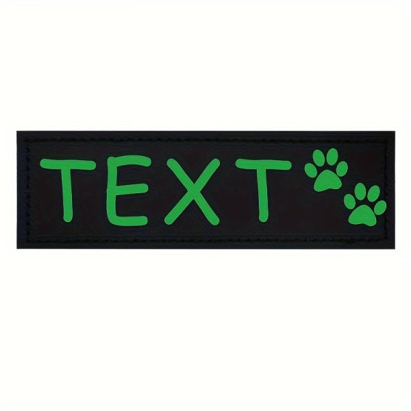 [Custom] 2pcs/Lot Multi-Color Font Pet Harness Patch Paw Print Crown Heart Bone Bow Flower Icon Custom Name 9 Colors Available Lead Additions Dog Chest Harness Additions Outing Supplies