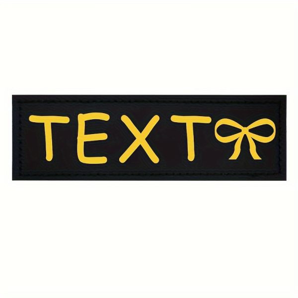 [Custom] 2pcs/Lot Multi-Color Font Pet Harness Patch Paw Print Crown Heart Bone Bow Flower Icon Custom Name 9 Colors Available Lead Additions Dog Chest Harness Additions Outing Supplies