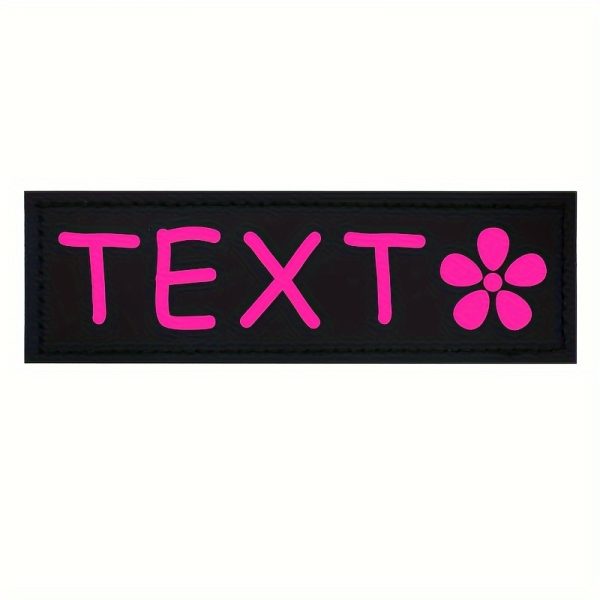 [Custom] 2pcs/Lot Multi-Color Font Pet Harness Patch Paw Print Crown Heart Bone Bow Flower Icon Custom Name 9 Colors Available Lead Additions Dog Chest Harness Additions Outing Supplies