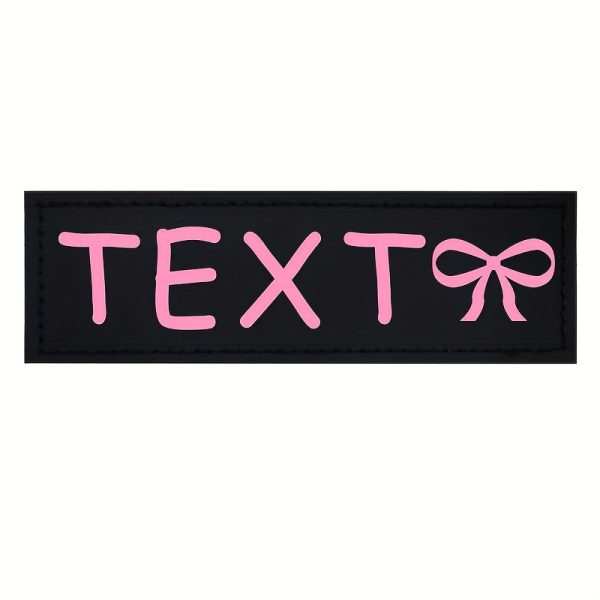 [Custom] 2pcs/Lot Multi-Color Font Pet Harness Patch Paw Print Crown Heart Bone Bow Flower Icon Custom Name 9 Colors Available Lead Additions Dog Chest Harness Additions Outing Supplies