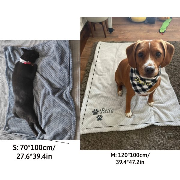 product-fancy-00932111-26d8-4c9e-b566-1f1826029f82 Dog Blanket - Cat Blanket - Personalised Dog Blanket - Puppy Blanket - Paw Print Blanket - Super Soft Pet Blanket - Embroidered Blanket