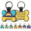 Customized Silent Bone-Shaped Dog Tag with Silicone Material for Pet Identity, Engraved Personalized Pet Tag for Dogs and Cats