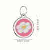 1pc Personalized Engraved Dog ID Tag • Round Cute Flower Pet ID Tag for Dogs and Cats • With Name & Phone Number • Perfect Gift for Small to Medium-Sized Puppies