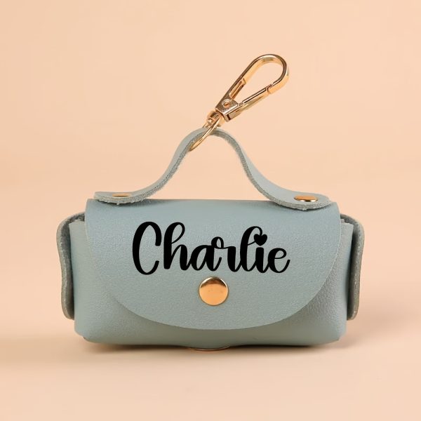 Personalized Dog Poop Bag Holder, Custom Name Dog Waste Bag Holder, Leather Poop Bag Dispenser, Engraved Dog Poop Bag, Custom Dog Mom Gifts