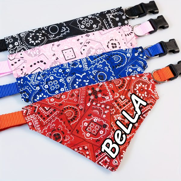 product-fancy-0d038d8f-e363-46a9-9d84-c5d17d4093f8 Custom Stylish Print Dog Bandana, Personalized Adjustable Dog Collar Pet Saliva Towel Dog Costume Necklace for and Medium Sized Dogs for Stocking Stuffers, Ideal Gift for Pets