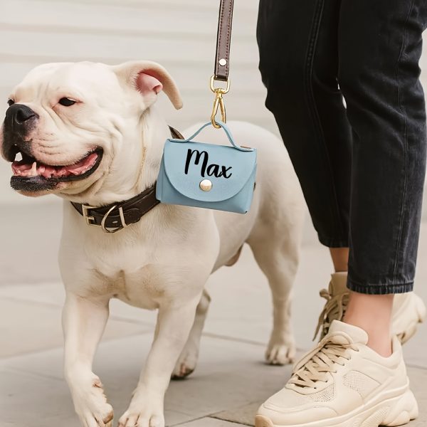 Personalized Dog Poop Bag Holder, Custom Name Dog Waste Bag Holder, Leather Poop Bag Dispenser, Engraved Dog Poop Bag, Custom Dog Mom Gifts