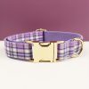 product-fancy-15c9f106-71bd-46db-a0cf-78ce5ec58971 XINXIPETS Customized Plaid Dog Collar - Adjustable Metal Buckle, Personalized Name & Phone Engraving, Durable Polyester, Multi-Color Options for All Dog Sizes, Anti-Loss Safety Design, Dog Collar Personalized, Goldtoned Metal