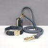product-fancy-16d1f6bb-bfbe-49e1-bd0a-7597bf97c09c Customizable Soft and Comfortable Velvet Pet Dog Collar with High-Tensile Zinc Alloy Hook Buckle, Hand-Woven Round Rope Waste Bag Set. Free Laser Engraving of Pet Dog's Name and Owner's Phone Number. Dog Birthday Gift, Wedding Gift, Christmas Gift